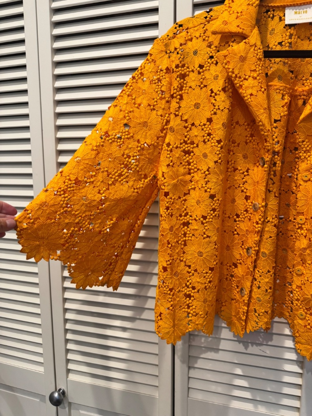Anthropologie MAEVE summer blazer/jacket in an amazing sunflower yellow/orange! - Picture 2 of 6